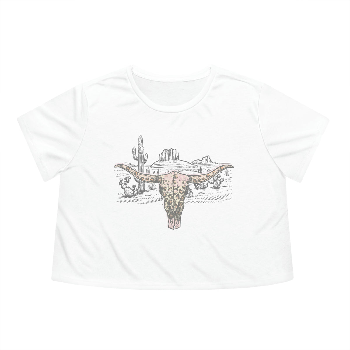 Desert Skull Womens Crop Tee