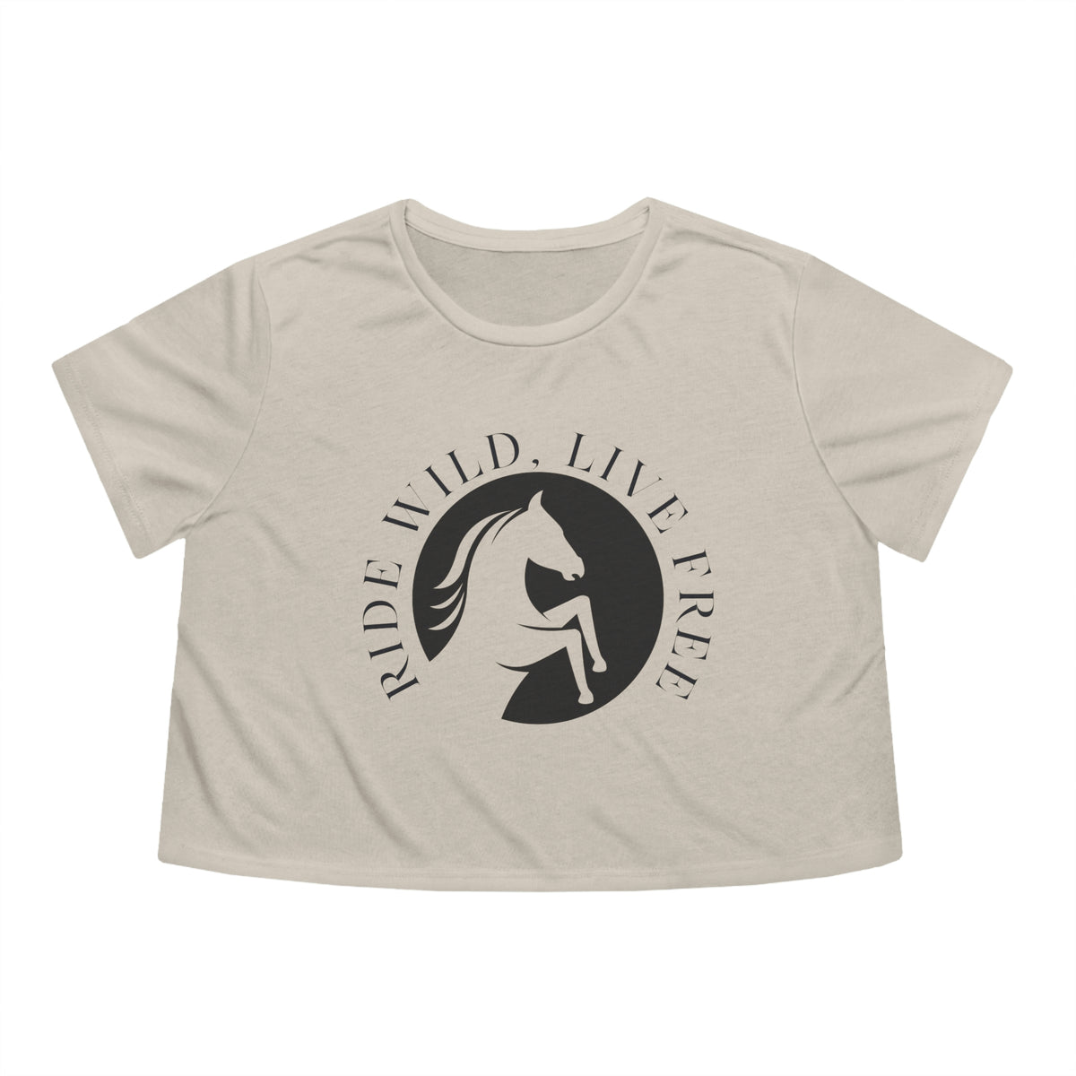 B&W Ride Wild Live Free Womens Crop Tee