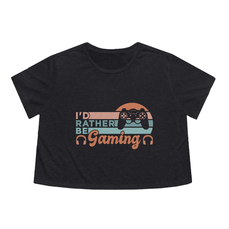 I'd Rather Be Gaming Retro Womens Crop Tee