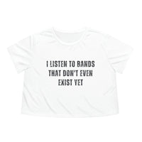 I Listen To Bands Womens Crop Tee