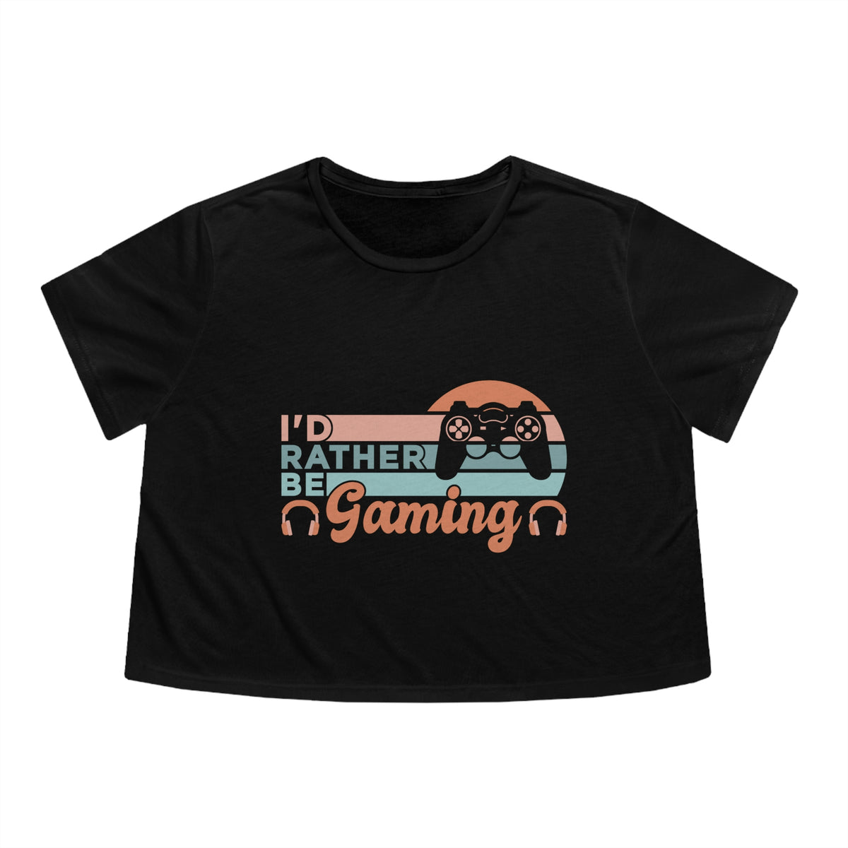 I'd Rather Be Gaming Retro Womens Crop Tee