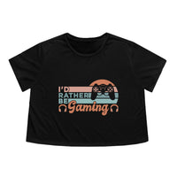 I'd Rather Be Gaming Retro Womens Crop Tee