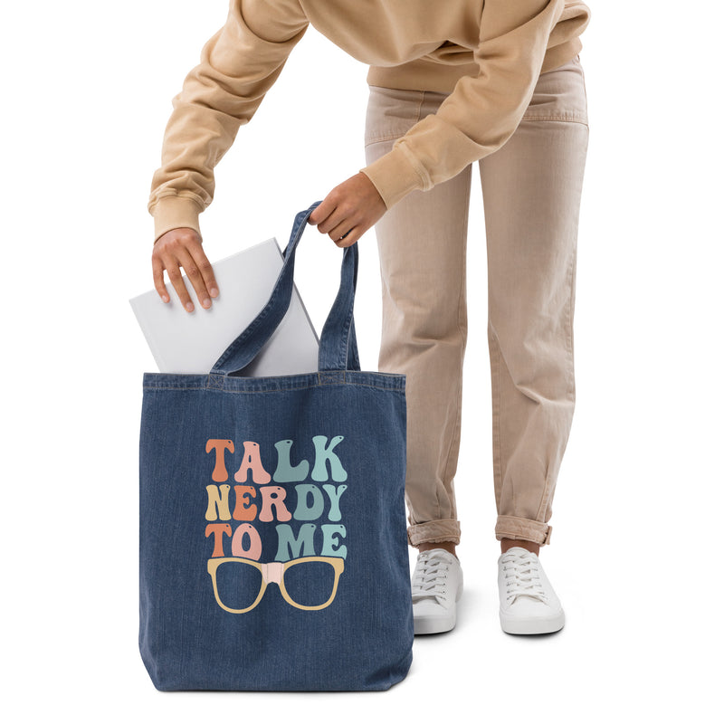 Talk Nerdy To Me lll Denim Tote