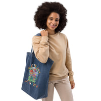 Stay Trippy Little Hippie Denim Tote